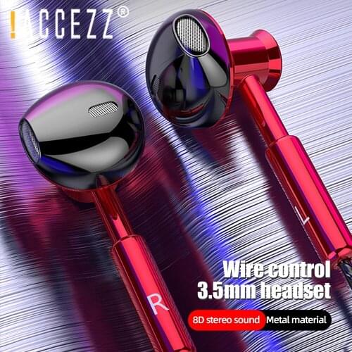 !ACCEZZ Wired Earphones In-ear with Microphone Volume Control HD Sports Music Bass Earbuds Headset 3.5mm Stereo Earbud Earphone