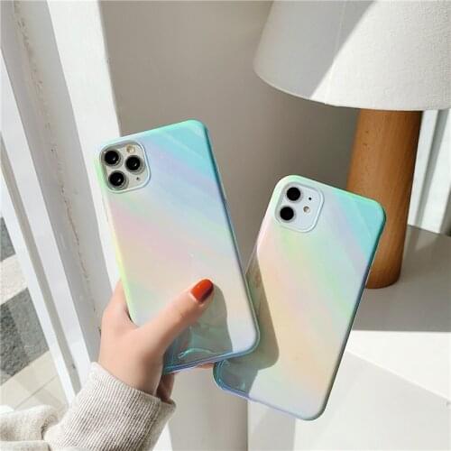 Rainbow Shining Phone Case for iPhone 12 Pro iPhone 12 mini Glitter Soft Back Cover for iPhone 8 Plus 7 Plus 11 X Xs Max 11 Pro