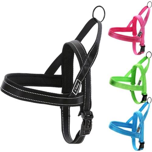 Mesh Dog Harness Nylon Pet Harness Reflective Quick Fit No Pull Dogs Vest Easy On and Off for Small to Large Dogs Bulldog Pug