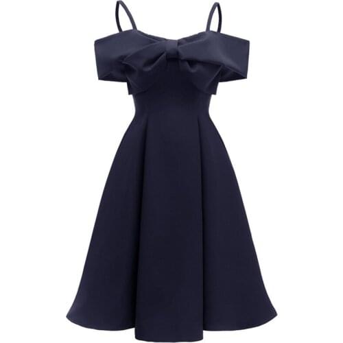 CD-1695#Evening Dress Sling Bow Dark Blue Wine Red Black Burgundy Homecoming Graduation Party Prom Dresses Short Wholesale Girls