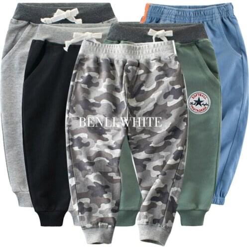 2020 Spring Toddler Boys Trousers Kids Camouflage Harem Pants Clothing Cotton Girl Stripe Trouser 2-10Y Children Boy Sports Pant