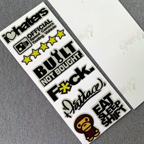 Highly Reflective JDM Novice Shield Style HellaFlush Car Sticker for Toyota Honda Nissan Mazda Mitsubishi Accessories 8CM x 20CM