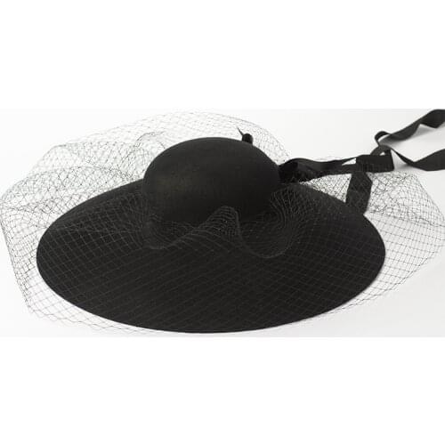 01810-HH8127 winter warm % wool Catwalk model mesh leisure lady fedoras cap women warm outdoor hat