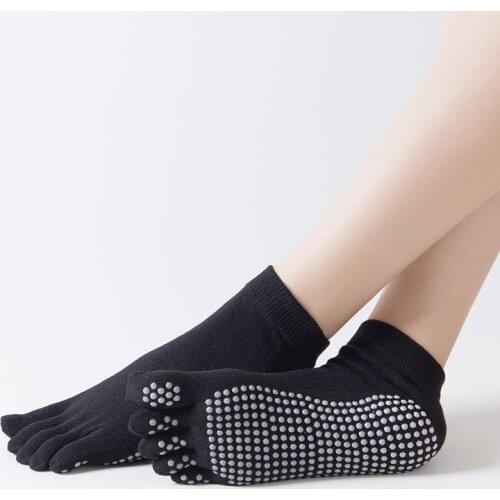 Five Fingers Open Toe Tube Yoga Socks PVC Dispensing Anti-slip Yoga Socks