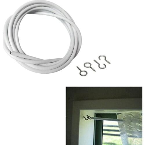 0.5/1/2/3/4/5 m Curtain Wire Window Cord String Set With 2 Fish Eyes 2 Hooks Curtain Decor Accessories Curtain Rope