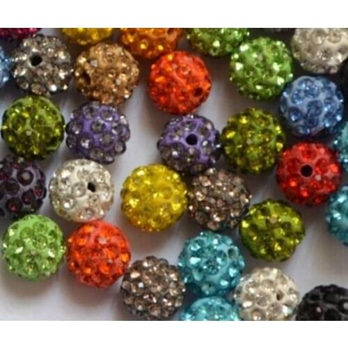 10mm 8mm 6mm 12mm 14mm 50 pcs/lot can choose mixed white d4322 round disco Beads Bracelet ball crystal