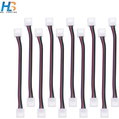10PCS 20PCS 30PCS 4pin Free Welding Connector 10mm Width Panel RGB LED Strip Connector 40 PCS 50 PCS for 5050 Led Strip