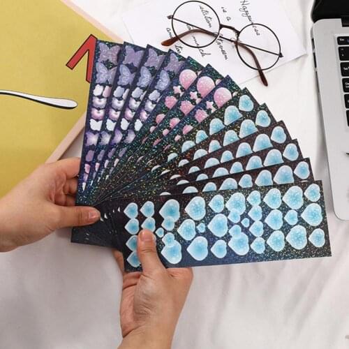 2Pcs Personalized PVC Scrapbook Sticker Bright Color Butterfly Pattern Laser Stickers Office Accessories наклейки на стену