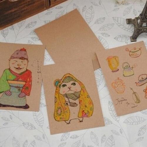 20PCS Blank kraft Postcard Hand Drawing DIY Graffiti Retrospect For Holiday Product Dimensions 320X440mm