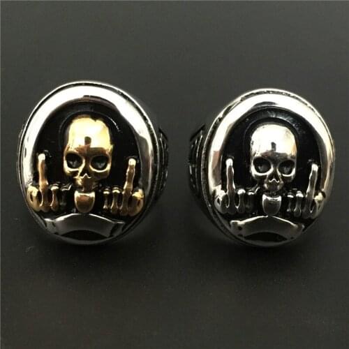 3pcs/lot New Design Ghost SKULL Ring 316L Stainless Steel Top Qulaity Fashion Gift Band Party Ring