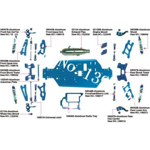 HSP Upgrade Parts Accessories For 1/10 Off Road 4WD Monster Bigfoot Truck 94188 Nitro Power RC Remote Control Car CNC