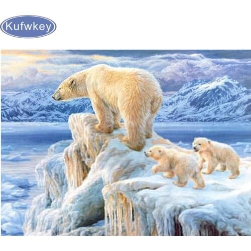 5d diy handmade diamond painting cross stitch mosaic painting diamond embroidery Diy square/Round drill Polar bears animals