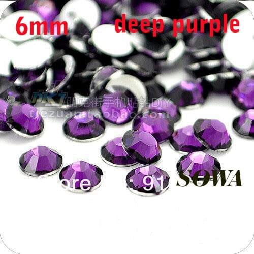 Free Shipping 500pcs/bag SS30 Size 6mm Deep Purple Resin Flatback beads ,Nail Art beads,DIY Wedding Decoration
