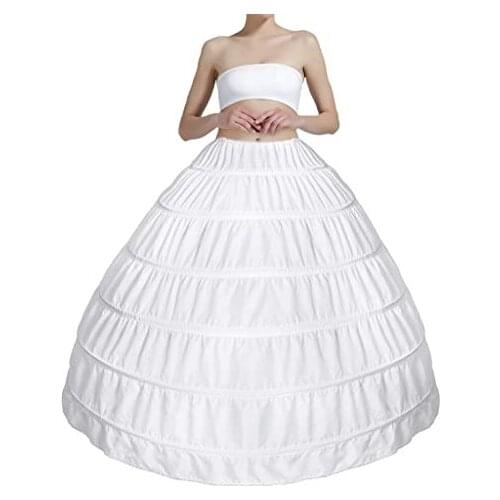 Full A-line 6 Hoop Floor-Length Bridal Dress Gown Slip Petticoat 2022