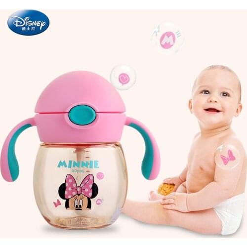 Genuine Disney PPSU Baby Feeder Wide Break-resistant Nuk With Handles Feeding Bottle Silicone Nipple Water Baby Feeding Bottle