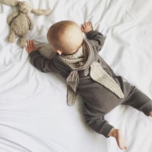 Infant Baby 2020 Spring/Autumn Romper Hooded Rabbit Casual Boy Girl Newborn Clothes Long Sleeve Baby Overalls Clothes 0-24M Kids