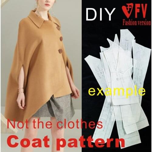 Double-sided cashmere coat cloak pattern garment cutting design drawing BFY-246