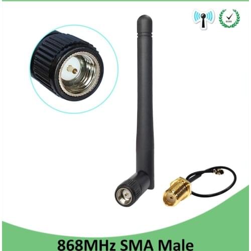 868MHz 915MHz lora Antenna 3dbi SMA Male Connector GSM 915 MHz 868 MHz antena antenne waterproof 21cm RP-SMA/u.FL Pigtail Cable
