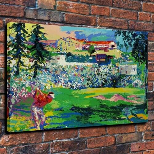 LeRoy Neiman HD Print Modern Abstract Riviera Golf Oil Painting on Canvas Poster Wall Art Picture for Living Room Home Decor