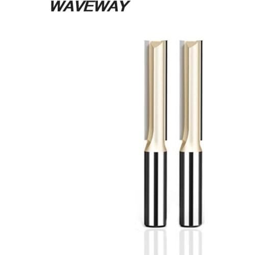 WAVEWAY 1/2" 12.7mm Shank 2 Flute Straight Router Bit for Wood Tungsten Carbide Endmill Milling Cutter Woodworking Tools
