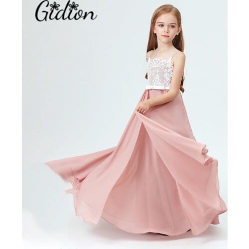 Lace Little Bridesmaid Dresses For Wedding First Communion Dresses Party Prom Princess Gown Pageant Dresses Elegant for Girls