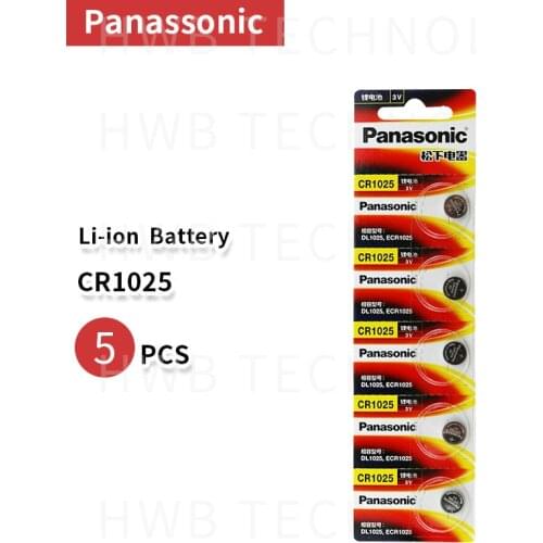 5pcs/lot New Original Panasonic CR1025 CR 1025 3V Lithium Button Battery Coin Cell Batteries