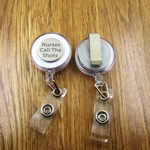 Nurse call the shots ID Badge Reel for Docter Nurse Teacher Student retractable recoil id badge holder nurse gift