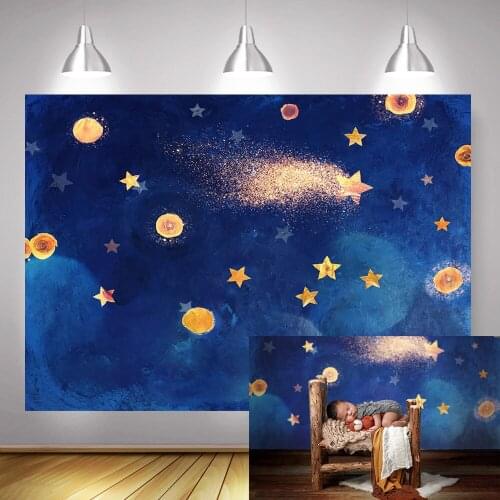 Twinkle Newborn Baby Portrait Backdrop for Photography Little Star Watercolor Starry Sky Photo Background Kids Photocall