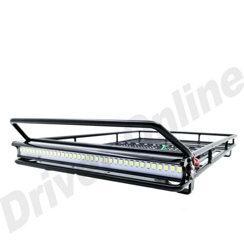 RC Metal Luggage Rack With LED Light Bar for 1/10 RC Crawler Traxxas TRX4 Axial SCX10 D90 D110 Tamiya Upgrade Parts