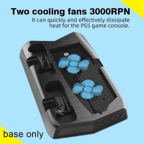 Suitable For PS5 DE/UHD Host Multi-function Charging Handle Cooling Bracket Tray Storage Base Charging Fan With + Dual