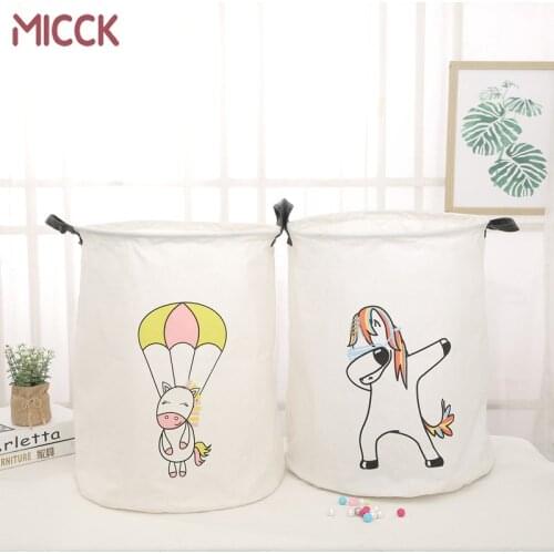 MICCK Cartoon Laundry Basket Storage Bucket Toy Storage Box Washing Dirty Clothes Big Baskets Laundry Organizer Bin Holder