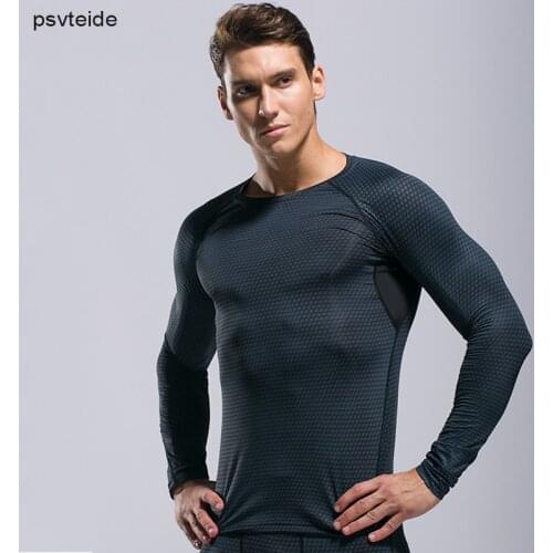 Fitness Long Sleeve Men Running Long Sleeve Men Sport T Shirt Workout tshirt Full Sleeves Men Bodybuilding Rashguard Quick Dry