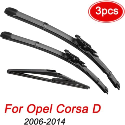 MIDOON Wiper Front & Rear Wiper Blades Set For Opel Corsa D 2006 - 2014 Windshield Windscreen Front Rear Window 26"+16"+12"