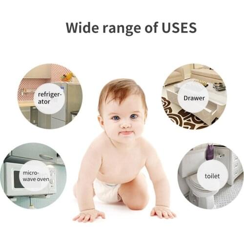 Practical Multifunctional Locks Dual Button Cabinet Doors Drawer Closestool Refrigerator Lock Safe Children Safety Protection