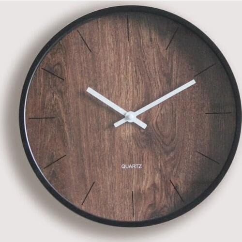 Simple Retro Wall Clock Wood Art Silent Creative Living Room Quartz Chinese Wall Clock Zegar Scienny Home Decor Clocks DB60WC