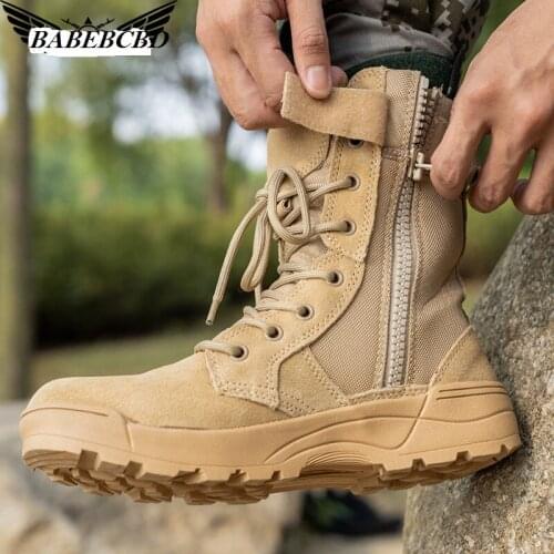 Assault Spring Hight-Top Breathable Mountaineering Hiking Boots 07 Combat Tactical Land War Desert Military Boots Men