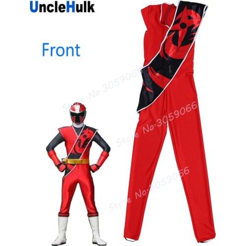 Shuriken Sentai Ninninger Red Ninja Cosplay Costume Halloween Bodysuit - style 2 | UncleHulk