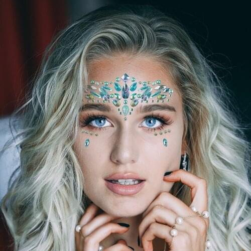 1Sheet Face Jewels Rhinestones Adhesive Crystal Face Gems Beauty Body Glitter Tattoo Art Eyebrow Face Body Jewelry