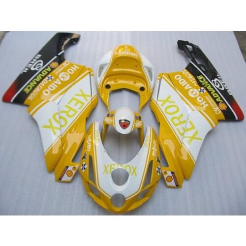 Hi-grade Injection Fairing kit for 749 999 2003 2004 749 03 04 999 03 04 ABS Yellow white Fairings Set+gifts DD11