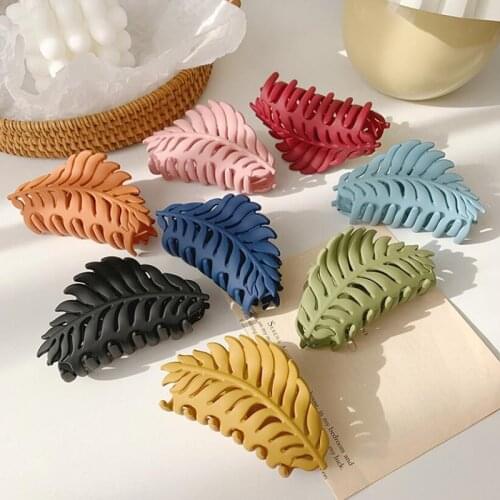 Large Leaf Hair Clamping Clip Back Head Bathing Plate Hair Clip Shark Clip 9cm*5cm Headwear for Women Girls Hair Accessories