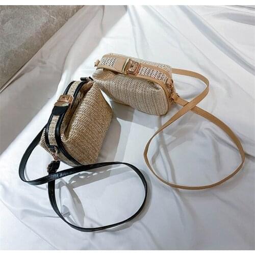 Bag female 2021 new summer straw woven handbag fashion female bag simple shoulder messenger bag