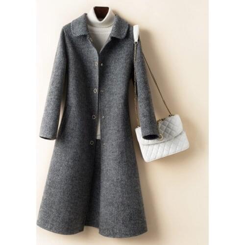 2019 Winter woolen coat women Double-sided long wool coat New Korean Outerwear Manteau Femme Hiver Elegant Casaco Feminino P4