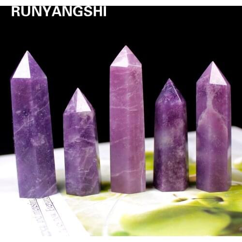 1PC Natural crystals hexagon pillar Purple cloud mother crystal point Clinopyroxene home decor modern decoration gift