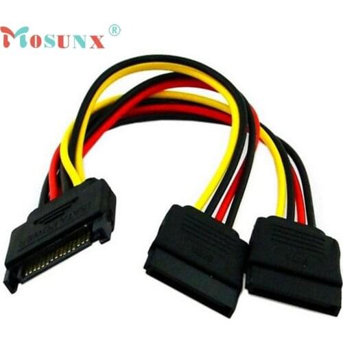 15Pin SATA Male To 2 Female 15Pin Power HDD Splitter high quality Connector Power Cable_KXL0313