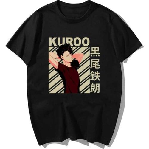 2021 Haikyuu Tetsurou Kuroo T Shirt Men Kawaii Tops Cartoon Karate Harajuku Shirt Male Breathable Graphic Tees Tee Shirt