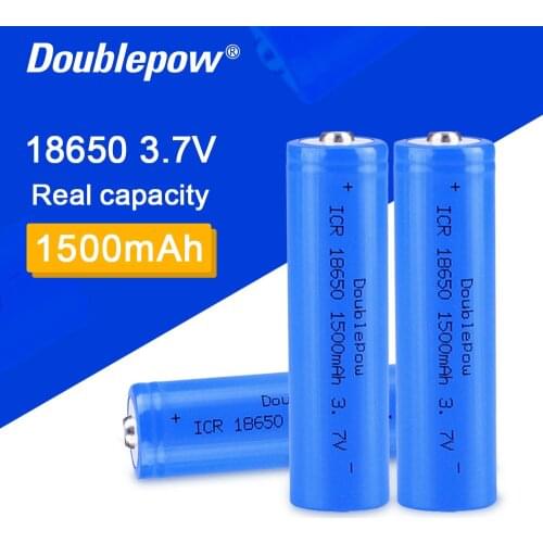 4 PCS 100% original Doublepow 18650 battery 3.7V 1500mah lithium ion battery rechargeable battery for flashlight etc
