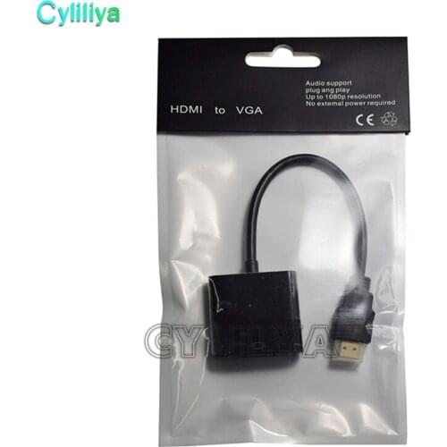 50pcs HDMI Male to VGA Female Video Cable Cord Converter Adapter for PC Laptop HDMI to VGA Cable Adapter Converter