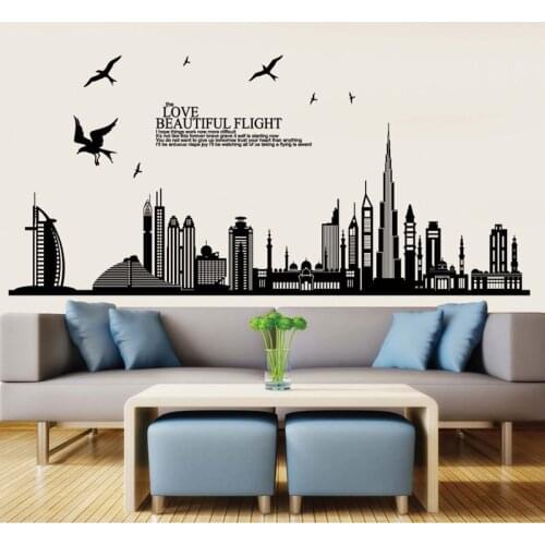 85*170cm Building Modern Pictures Wall Sticker Paintings for Living Room Bedroom Wall Decals Mural Posters and Prints Wall Art
