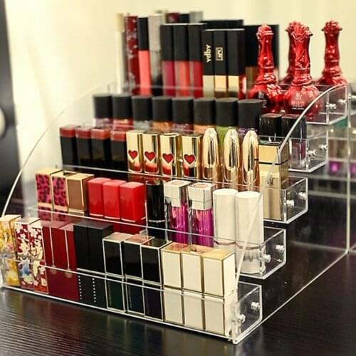 Acrylic Nail Polish Display Organizer 2-3-4-5-6-7 Layer Manicure Cosmetics Jewelry Display Stand Holder Clear Acrylic Makeup Box