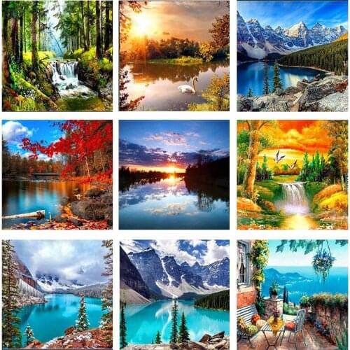 5D Diy Diamond Painting Nature Full Square Drill Diamond Embroidery Landscape Picture Of Rhinestone Mosaic Decor Home Gift Rp088